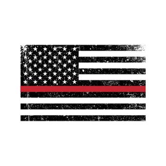 Thin Red Line Ribbon Firefighter Sticker Decal v2 - Rotten Remains