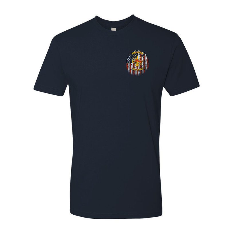 Front American Firefighter Premium T-Shirt in Navy