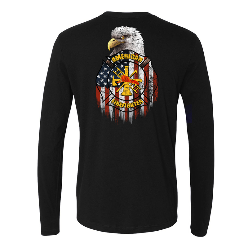 American Firefighter Premium Long Sleeve Shirt in Black