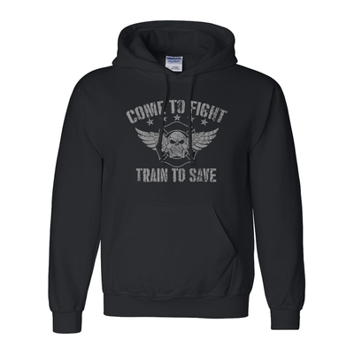 Come to Fight Firefighter Hooded Sweatshirt in Black