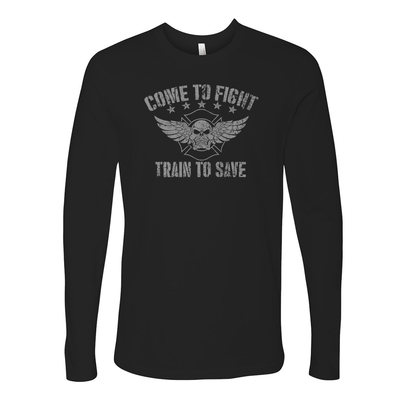 Come to Fight Firefighter Shirt Black Long Sleeve
