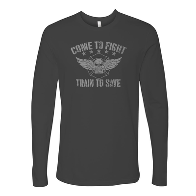 Come to Fight Firefighter Shirt Long Sleeve in Grey