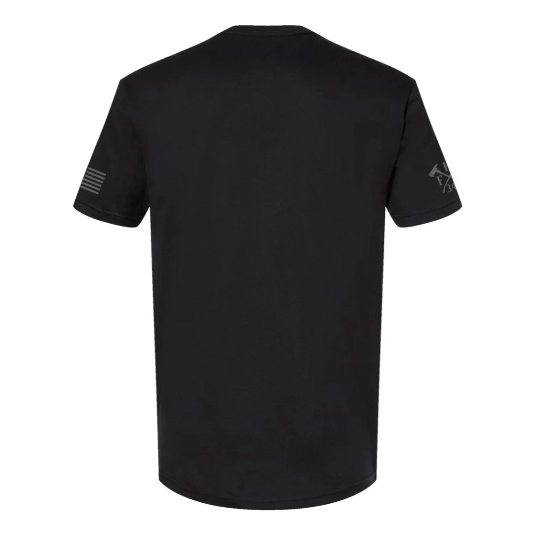 Back view of firefighter T-Shirt in black color