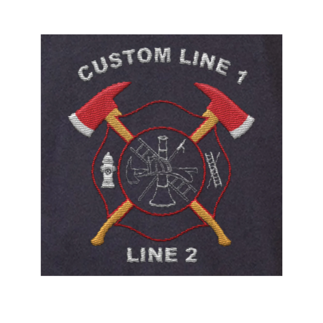 Firefighter Crossed Axes Embroidery