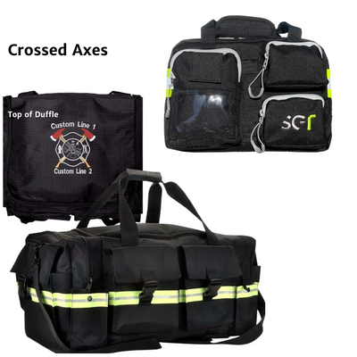 XL Duffle Bag and Toiletry Bag Bundle with Crossed Axe Embroidery