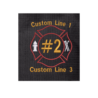 Firefighter Maltese Embroidered Emblem with Customized Text