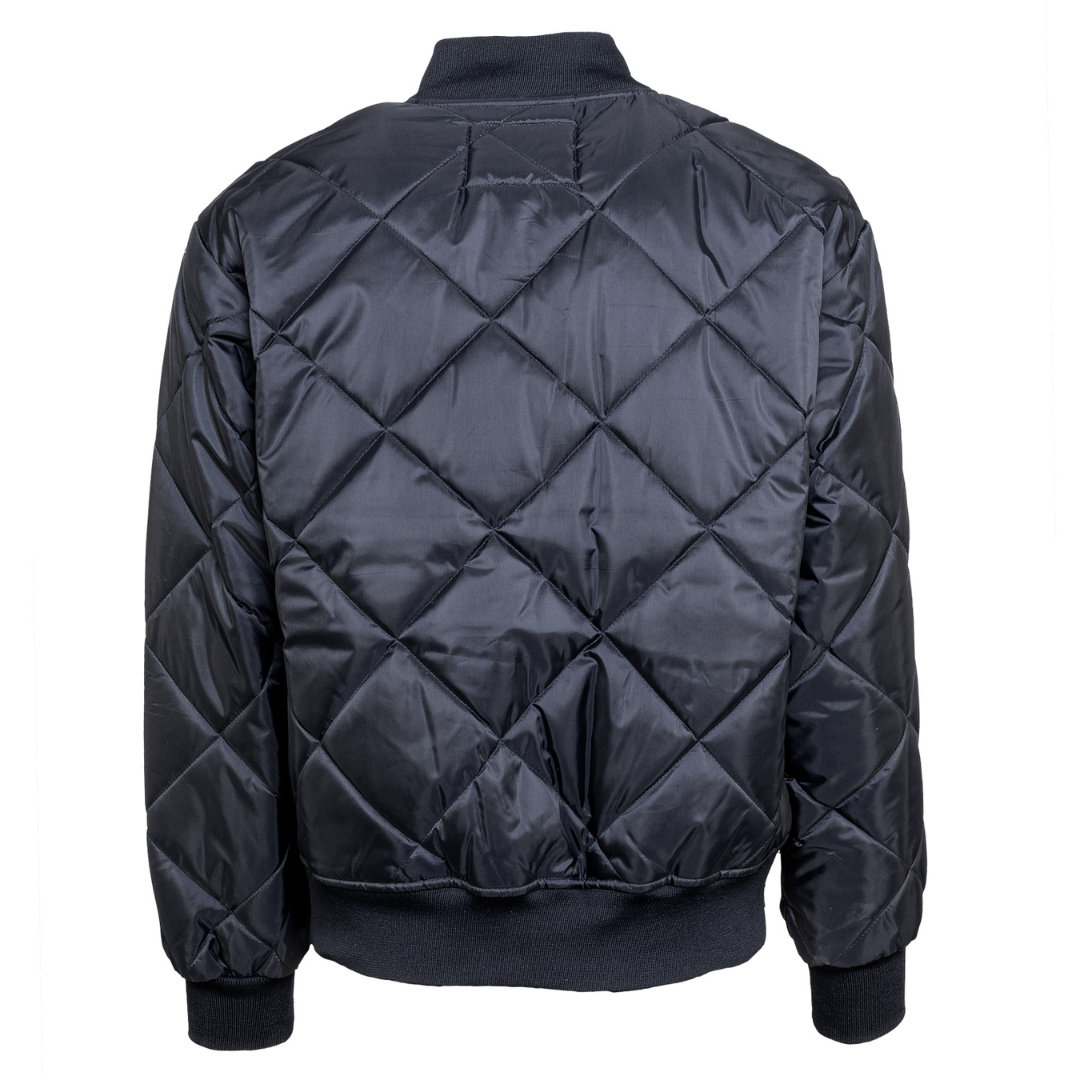 Black Game jacket with firefighter crossed axe design