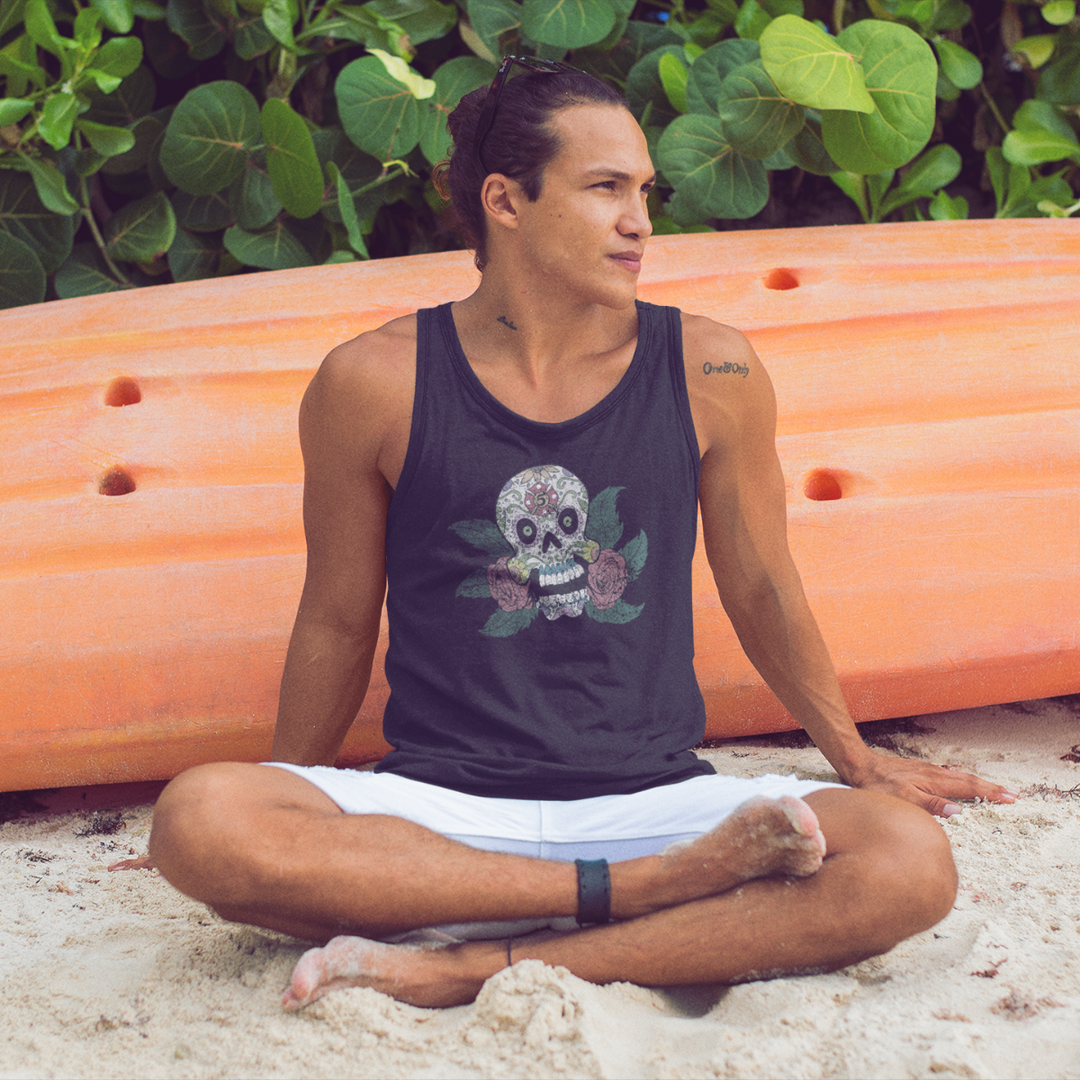 FFC 343 Maltese Sugar Skull Premium Men's Tank Top