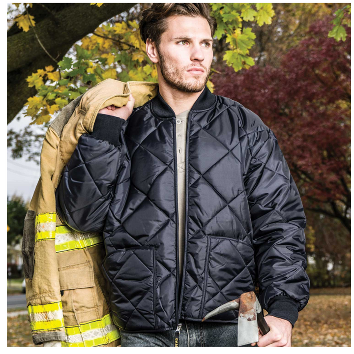 Crossed axes firefighter jacket with personalized name