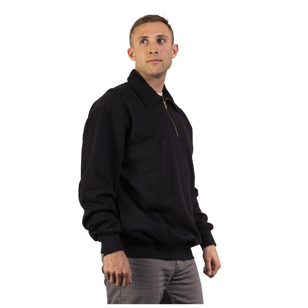 Durable firehouse job shirt with Maltese patch