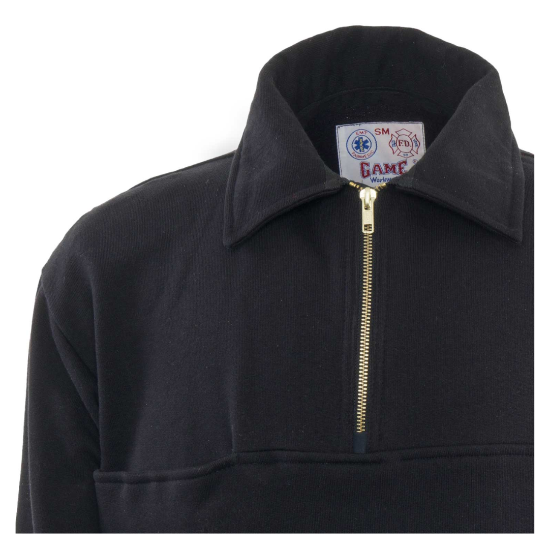 Fire department sweatshirt with embroidered Maltese cross