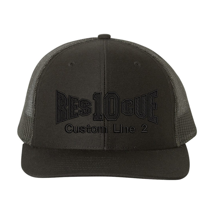 Personalized Fire Rescue Blackout Snapback Trucker Hat