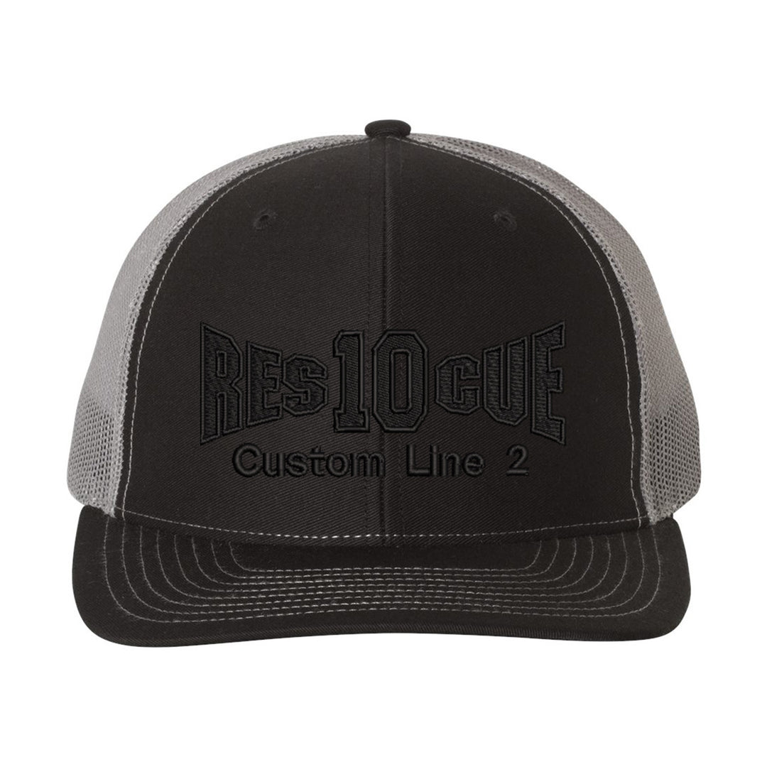 Personalized Fire Rescue Blackout Snapback Trucker Hat