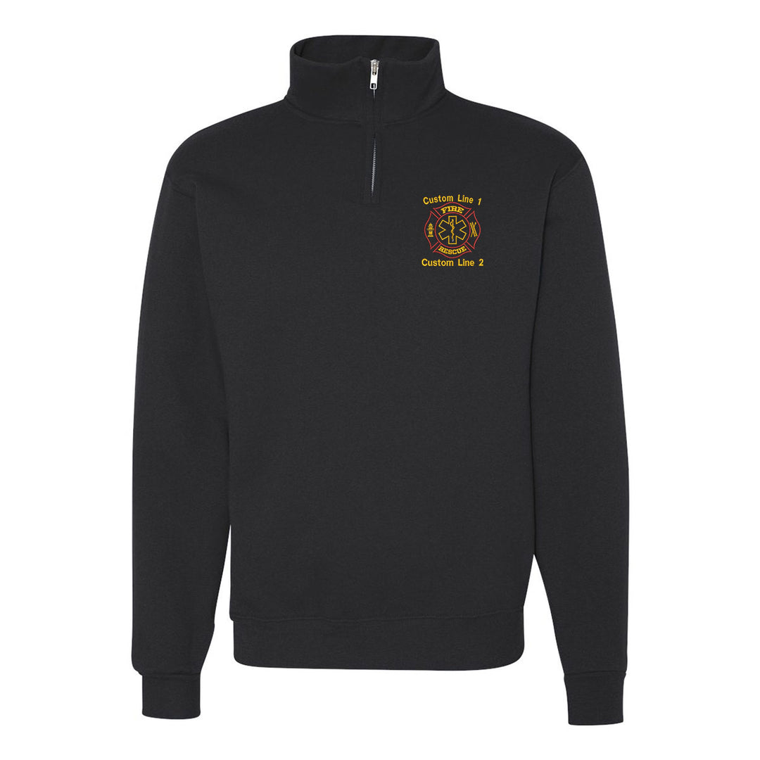 Customized Classic Quarter Zip Job Shirt with Fire Rescue Embroidery
