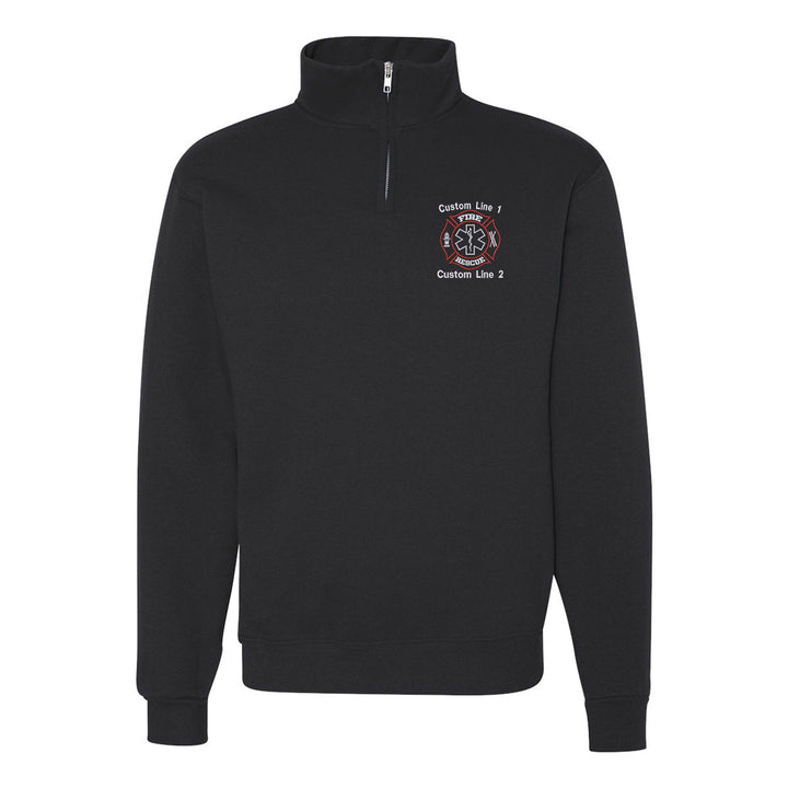 Customized Classic Quarter Zip Job Shirt with Fire Rescue Embroidery