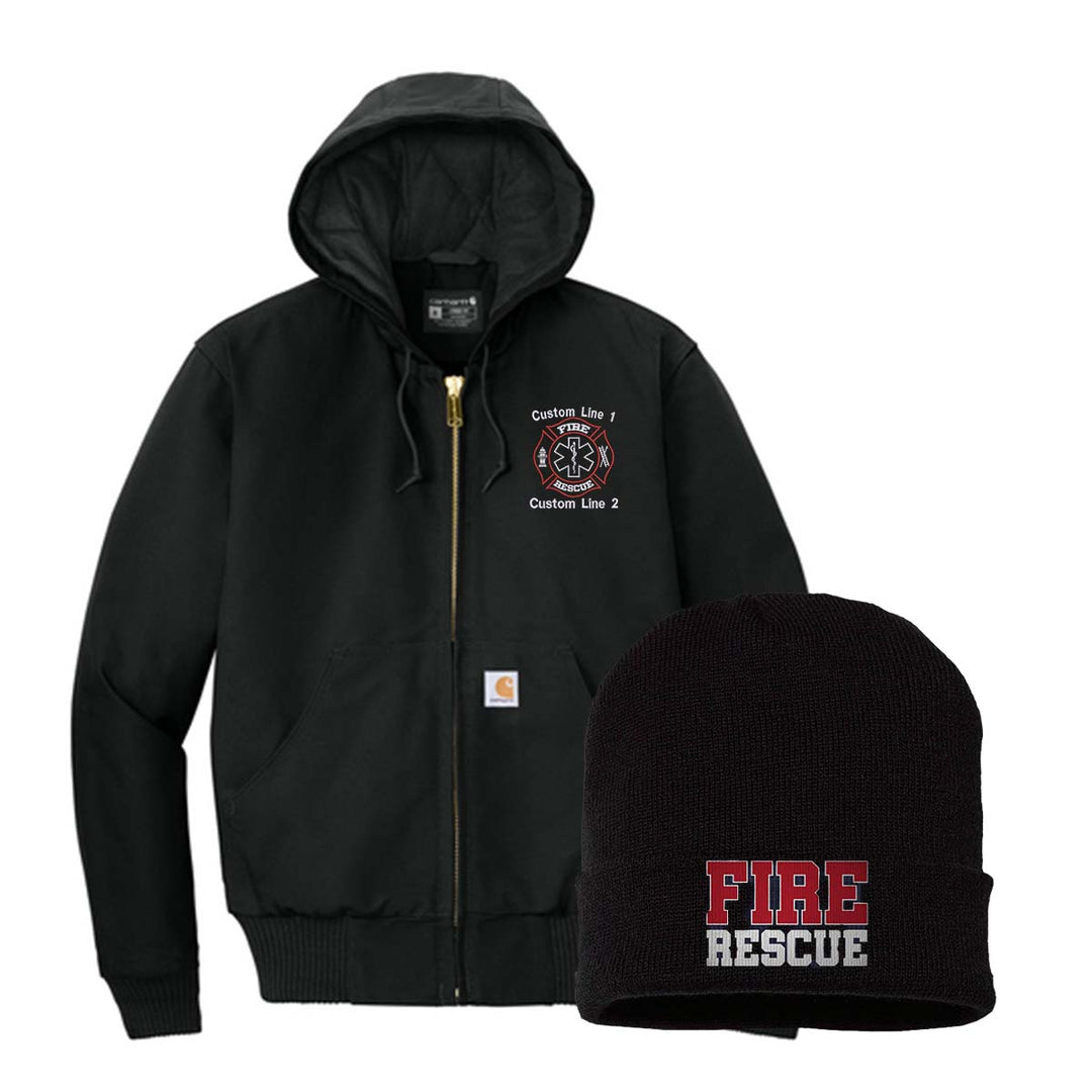 Carhartt® Quilted-Flannel Jacket & Beanie Bundle