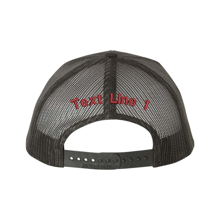 Blackout Maltese cross snapback trucker hat with Thin Red Line axe