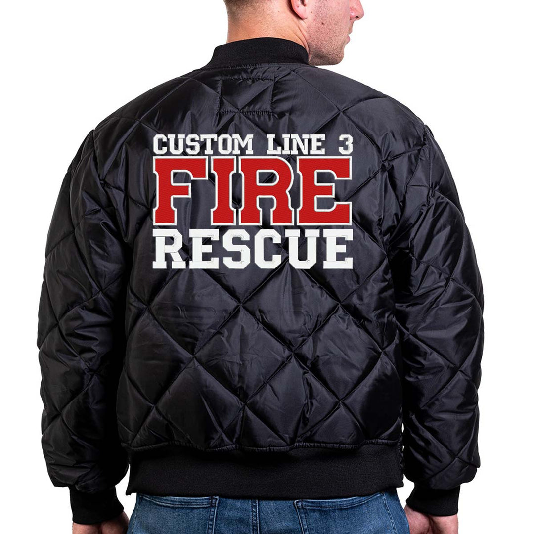 Customized Red and White Fire Rescue Bravest Jacket