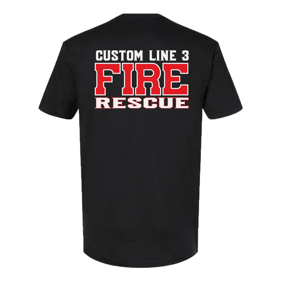 Customized red and white Fire Rescue EMS premium t-shirt