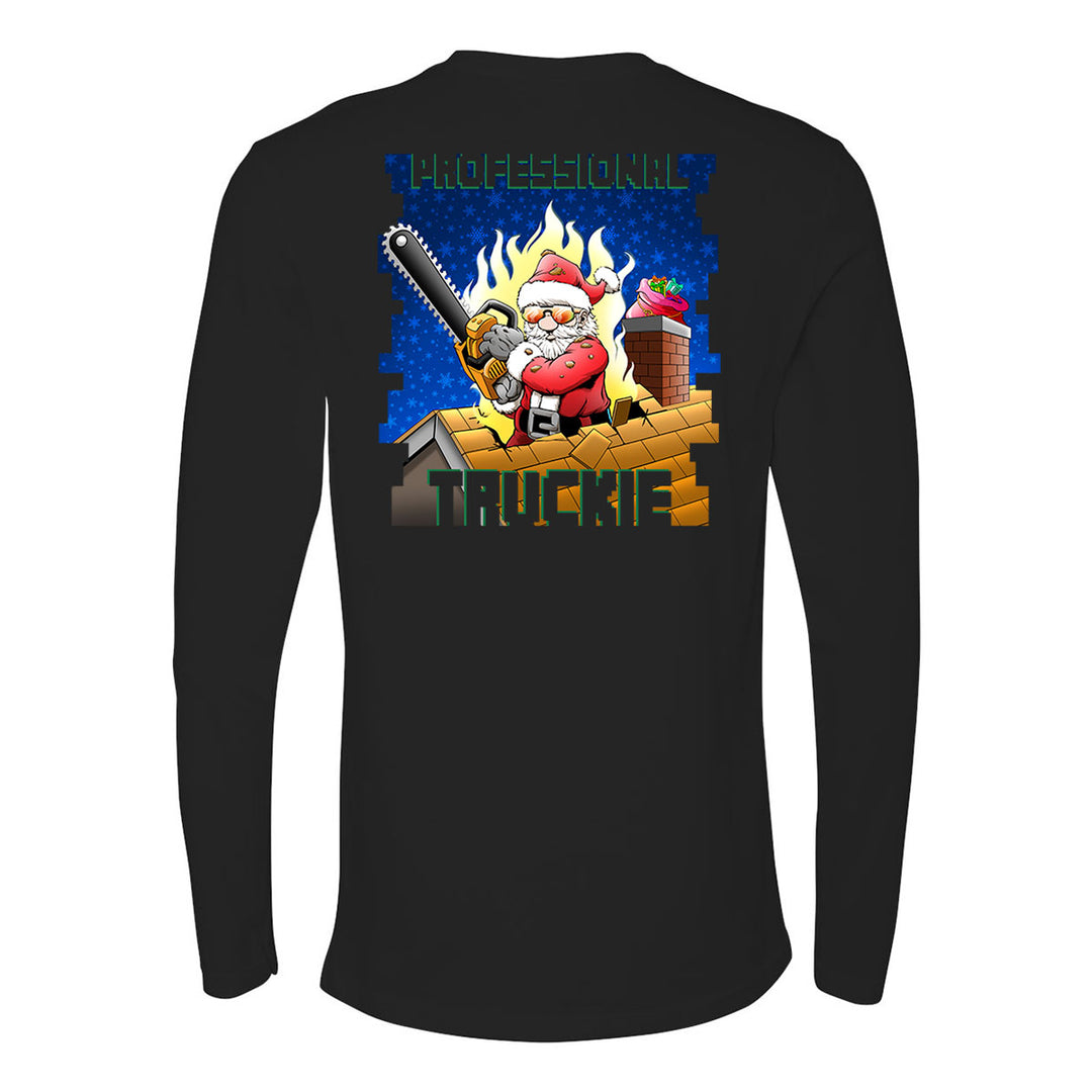 Professional Truckie Santa Firefighter Premium Long Sleeve Shirt