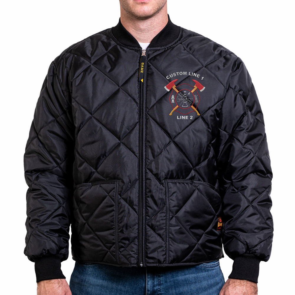 Personalized Game jacket for firefighters with axe logo