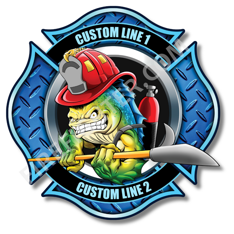 Firefighter Station Mascot Mahi Mahi Custom Reflective Decal