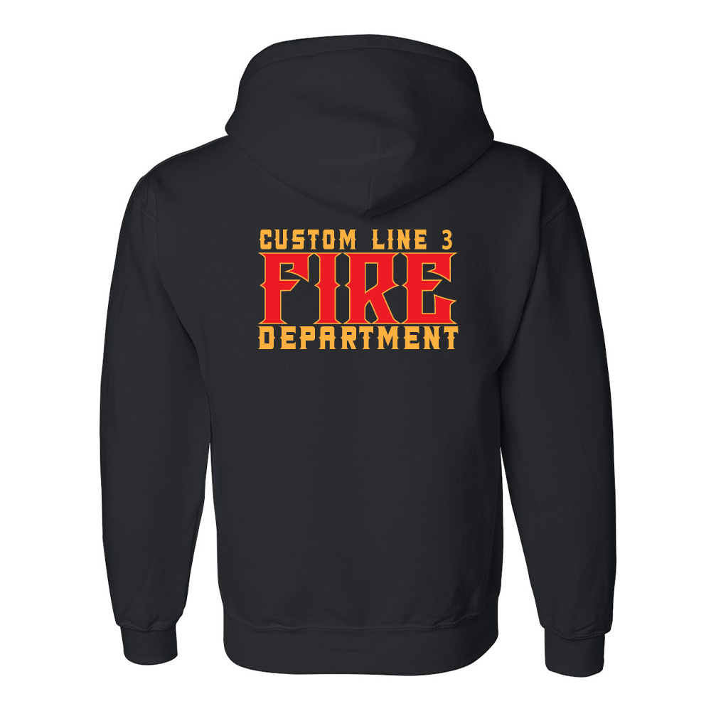 Customized Red & Yellow Fire Dept Duty Premium Hoodie