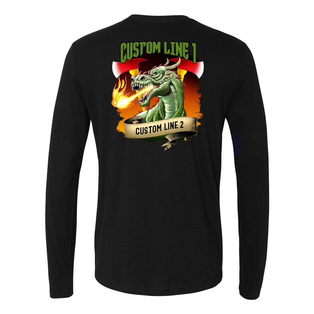 Customized Dragon and Axes Fire Station Premium Long Sleeve Shirt
