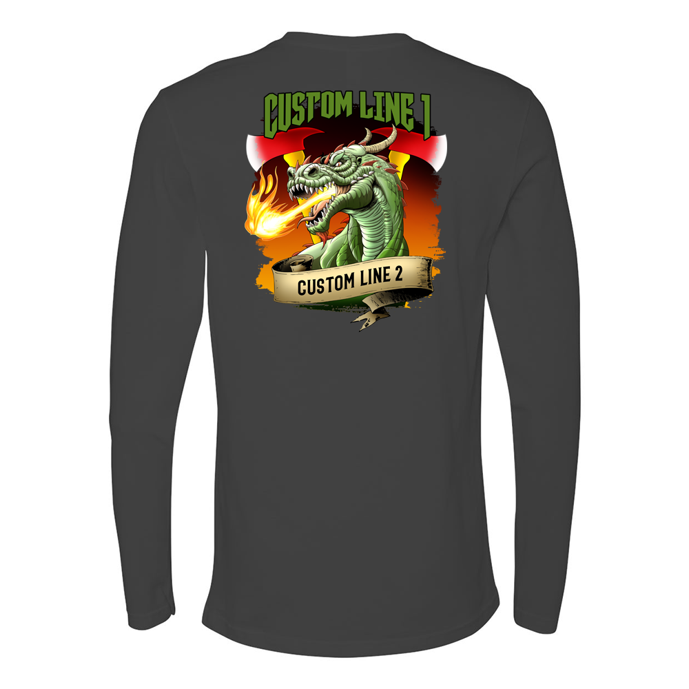 Customized Dragon and Axes Fire Station Premium Long Sleeve Shirt