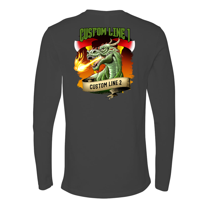 Customized Dragon and Axes Fire Station Premium Long Sleeve Shirt