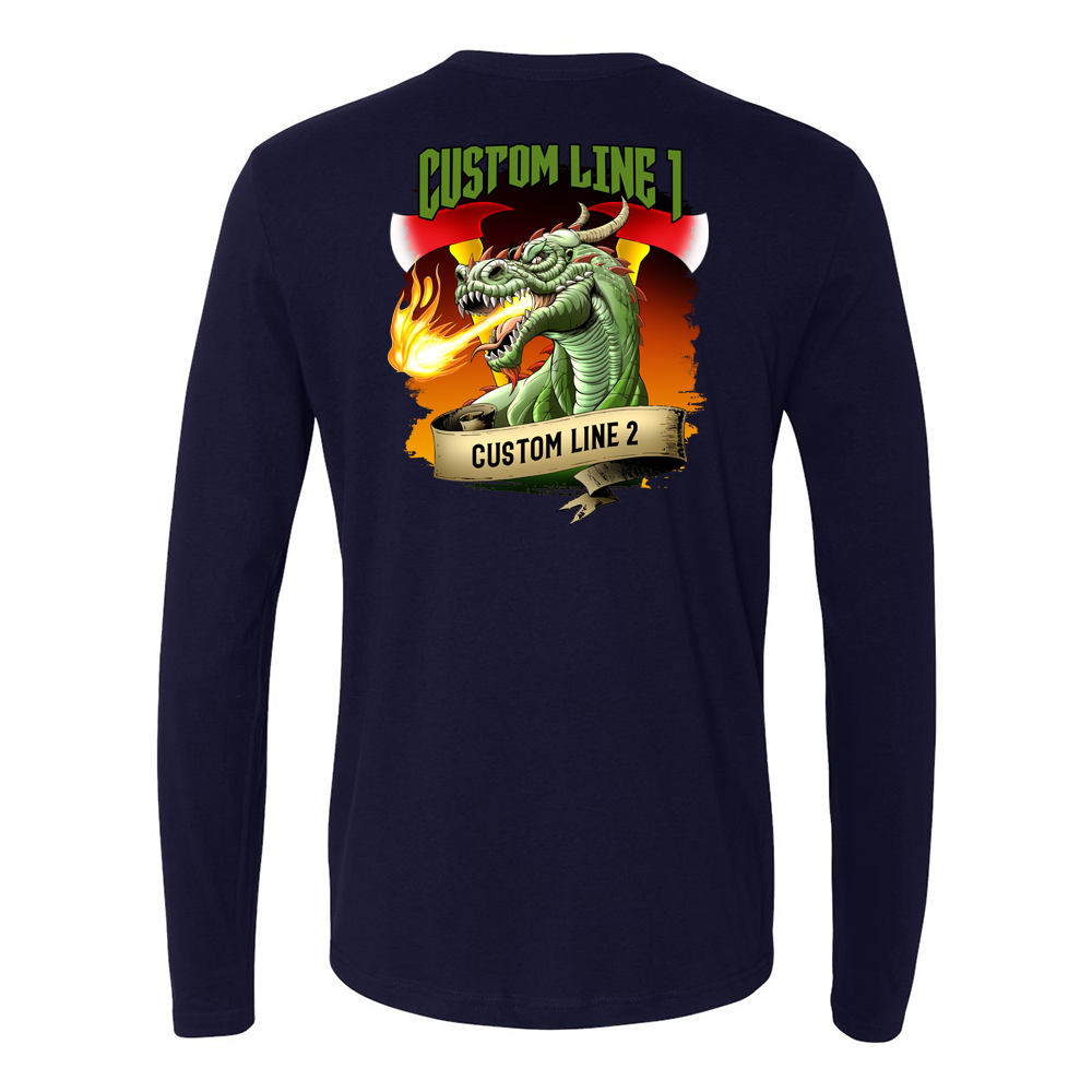 Customized Dragon and Axes Fire Station Premium Long Sleeve Shirt