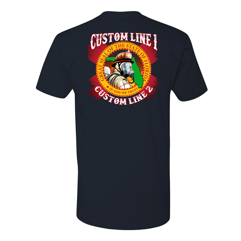 Florida Firefighter Customizable T-Shirt with Florida Flag