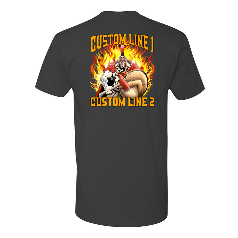 Fire Fighter Custom Premium T-Shirt with Spartan and Fire Design