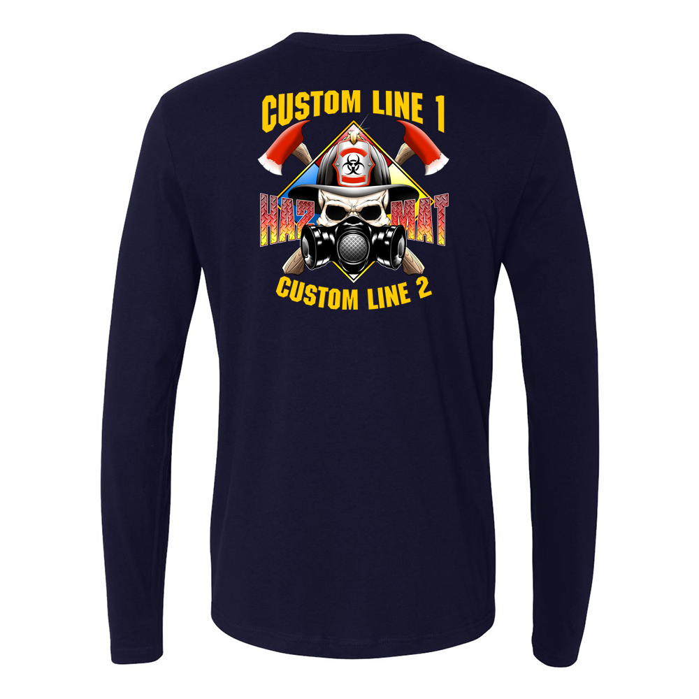 Customized HAZ MAT Skull Fire Station Premium Long Sleeve Shirt