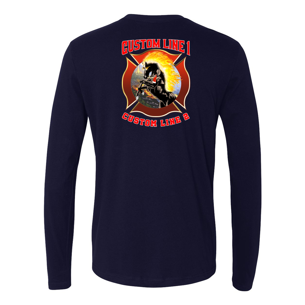Customized Fire Axe Stallion Fire Station Premium Long Sleeve Shirt