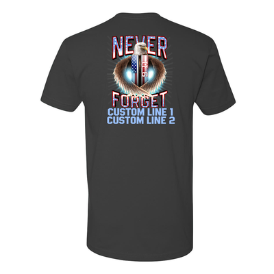Never Forget 9/11 Customized Shirt in Dark Grey