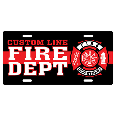 Customize Fire Department Thin Red Line License Plate