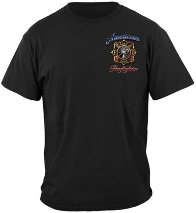 Black Firefighter Vintage Tattoo Art Classic T-Shirt Front