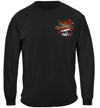 Black Firefighter Tattoo Fire Dept Thin Red Line Classic Long Sleeve Shirts Front