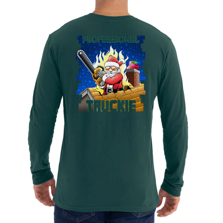 Professional Truckie Santa Firefighter Premium Long Sleeve Shirt