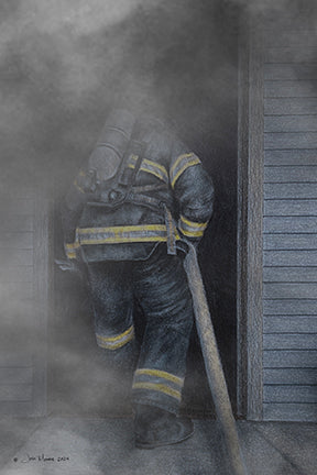Vertical Vent wall art – custom name firefighter print