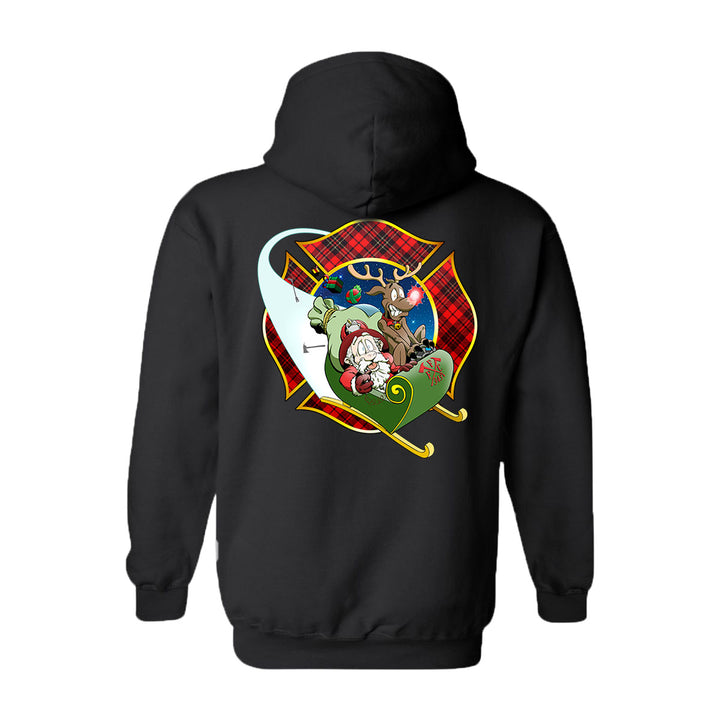 Christmas Plaid Maltese Firefighter Premium Hoodie