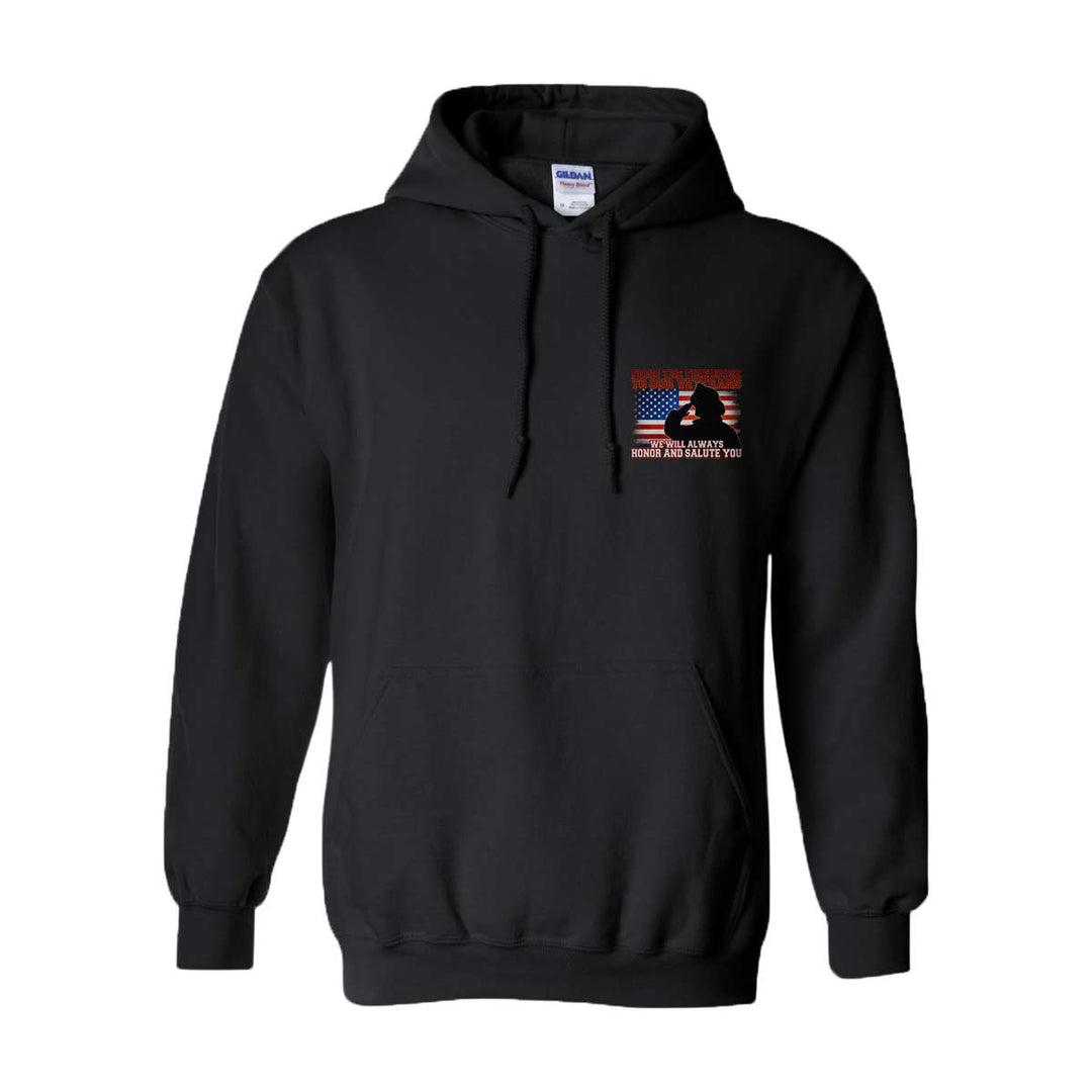 Veteran tribute hoodie – Salute design in premium fleece