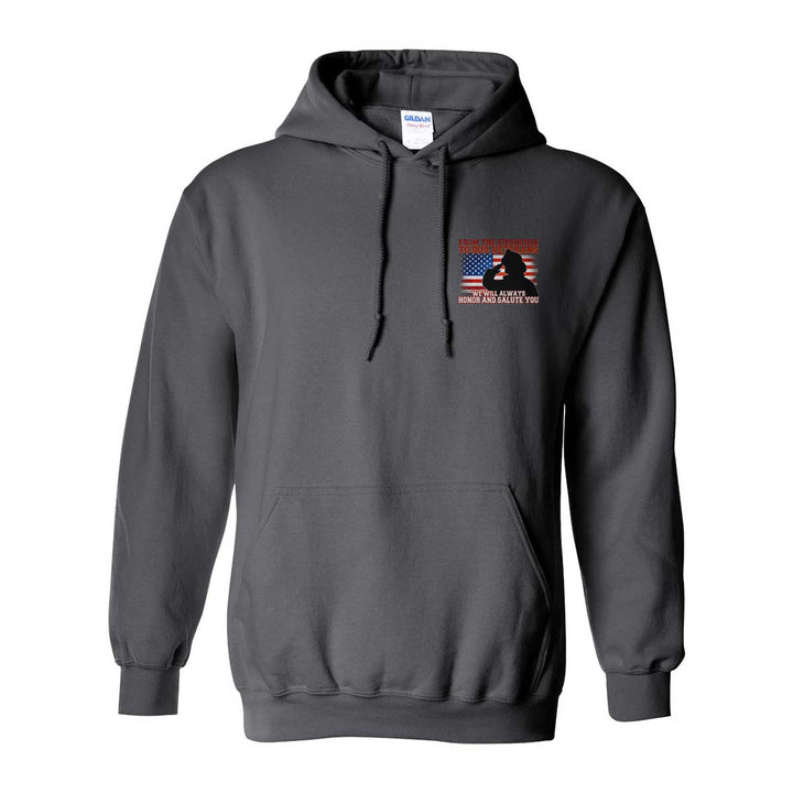 Veteran support hoodie – patriotic Salute graphic