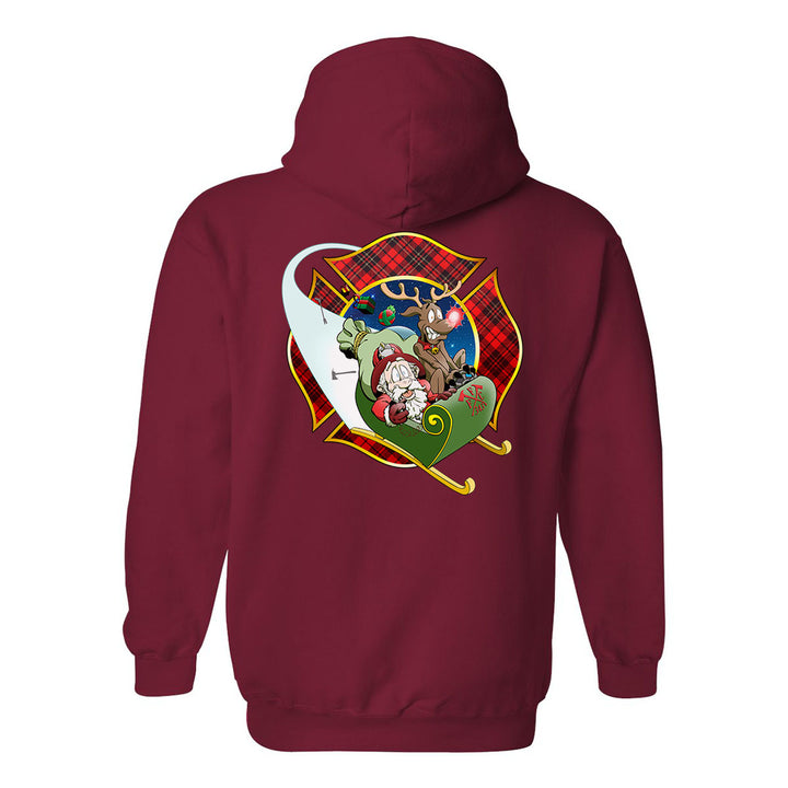 Christmas Plaid Maltese Firefighter Premium Hoodie