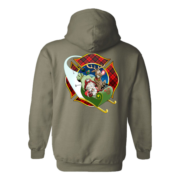 Christmas Plaid Maltese Firefighter Premium Hoodie
