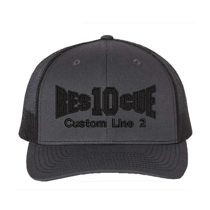 Personalized Fire Rescue Blackout Snapback Trucker Hat