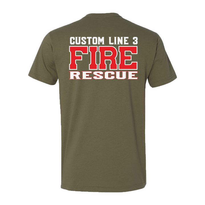Fire Rescue EMS premium tee – personalized red and white design