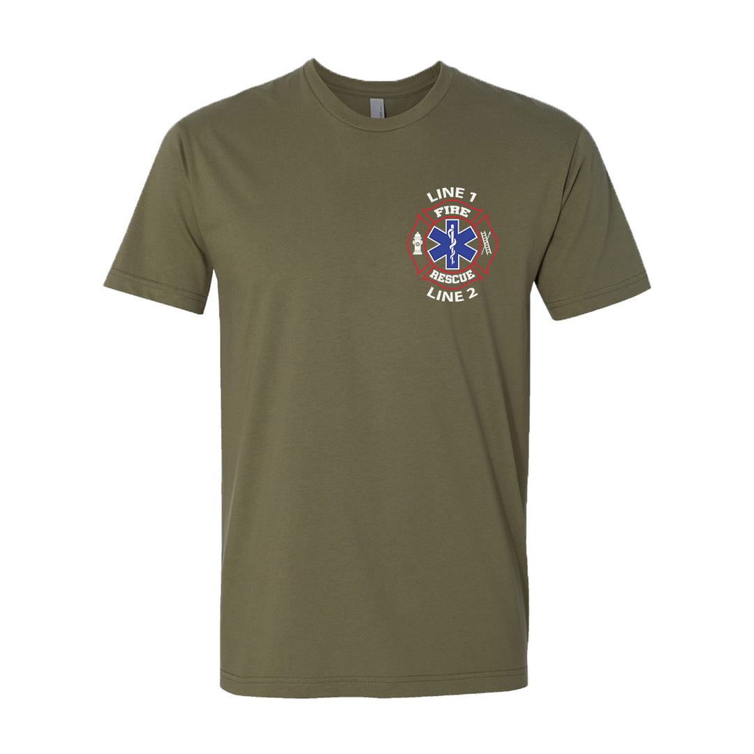 Fire Rescue EMS custom t-shirt – red and white design for first responders