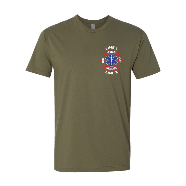 Fire Rescue EMS custom t-shirt – red and white design for first responders